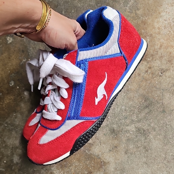 kangaROOS Vibrant Red and Blue Sneakers - Picture 3 of 8